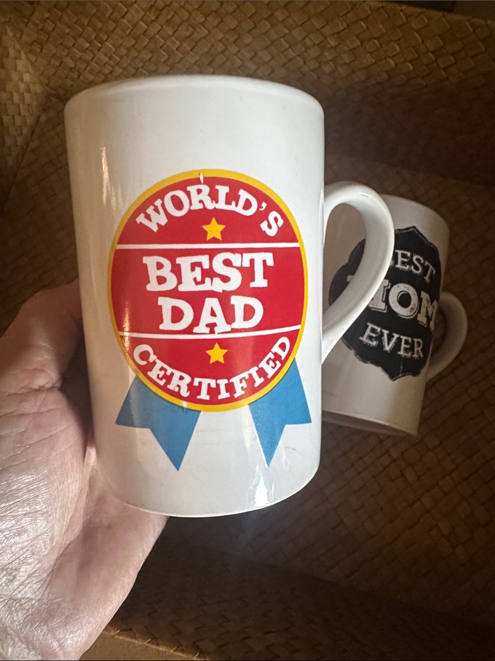 Vintage World’s Best Dad & Mom Coffee Cup Set • EUC - Picture 2 of 4